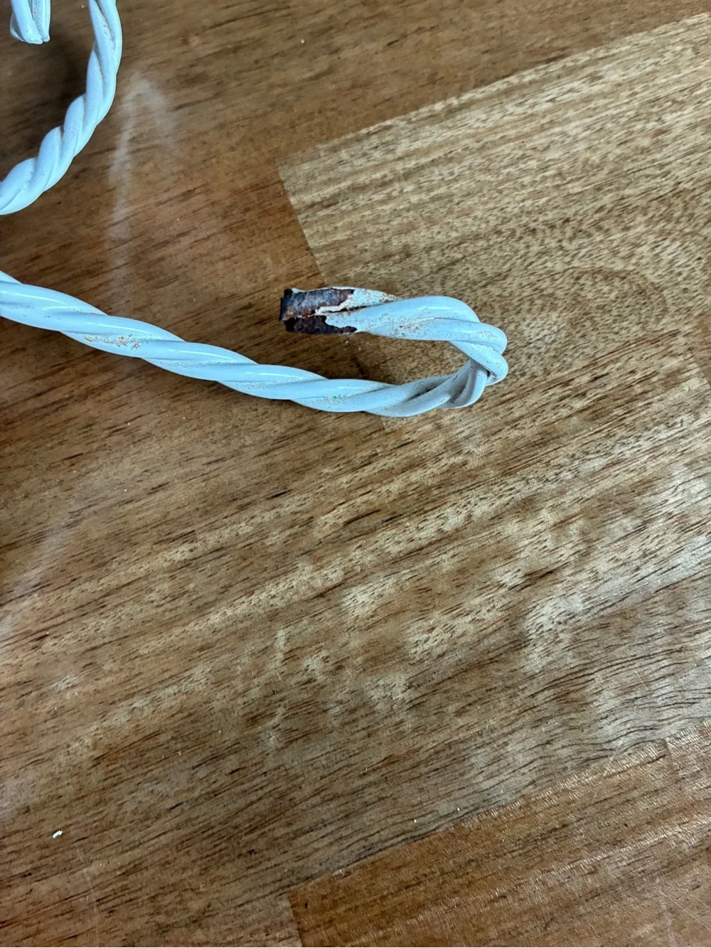 Vintage White Metal Twisted Rope Candle Holder